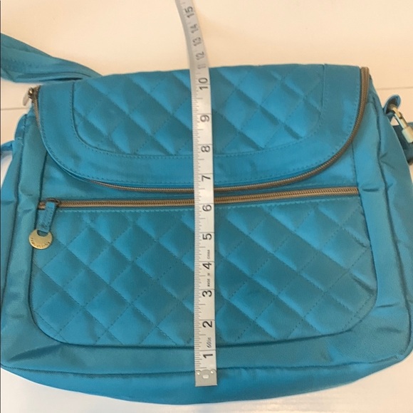 Travelon RFID Nylon Teal Blue Shoulder/ Crossbody Bag Travel Bag - Picture 7 of 10